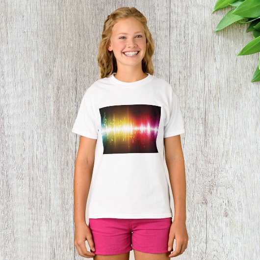 Music Spectrum Soundwave 鮮やか Audio Visualizer Tシャツ