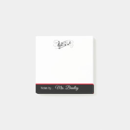 Music Staff and Notes Notepad、Music先生 ポストイット