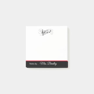 Music Staff and Notes Notepad、Music先生 ポストイット