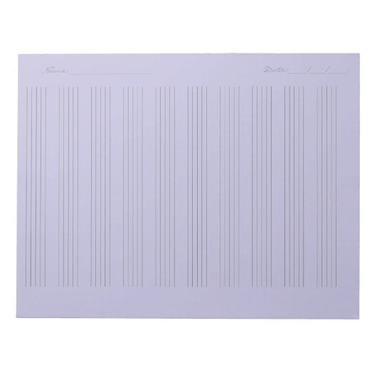 Music Staff Paper – Printable Sheet Music ノートパッド (正面)