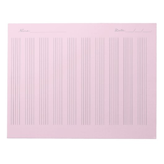 Music Staff Paper – Printable Sheet Music ノートパッド (正面)