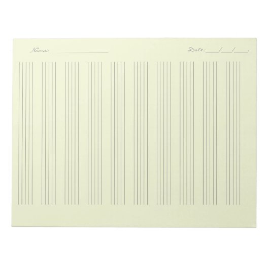 Music Staff Paper – Printable Sheet Music ノートパッド (正面)