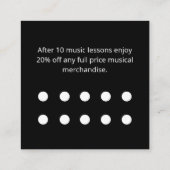 Music Storeレッスンシンプルクレフ、 音符記号割引 ロイヤリティカード (裏面)