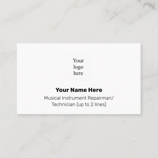 Music Storeロゴ楽器Tech White 名刺 (正面)