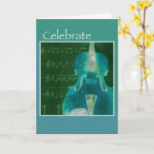 Music Strings誕生日モダン, カード (黄色い花)