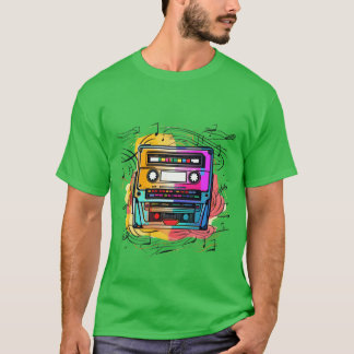 Music tape retro old school 90s gift boy tシャツ