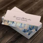 Music Teacher Abstract Navy & Gold Piano Musical  名刺