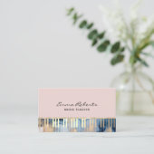 Music Teacher Abstract Navy & Gold Piano Musical 名刺 (スタンド正面)