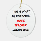music teacher, awesome セラミックオーナメント (左)