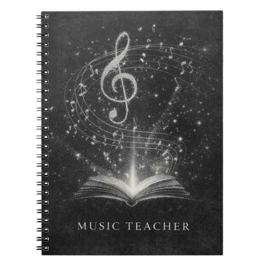 Music Teacher Chalk Dust Constellation Art ノートブック (正面)