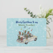 Music Teacher Elf Christmas Card カード (スタンド正面)