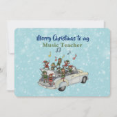 Music Teacher Elf Christmas Card カード (正面)
