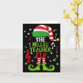 Music Teacher Elf Christmas Family Matching Xmas G カード (黄色い花)