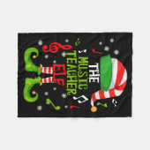 Music Teacher Elf Christmas Family Matching Xmas G フリースブランケット (正面(横))