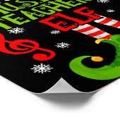 Music Teacher Elf Christmas Family Matching Xmas G ポスター (角)