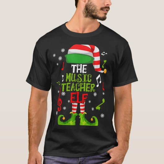 Music Teacher Elf Christmas Family Matching Xmas G Tシャツ (正面)