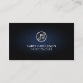Music Teacher Faux Gold Music Note Icon 名刺 (正面)