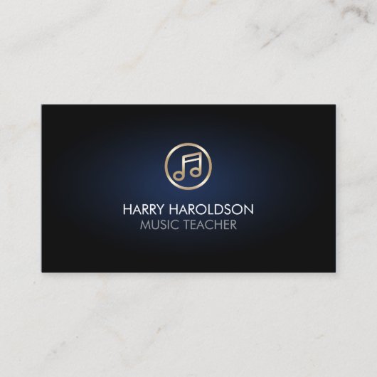 Music Teacher Faux Gold Music Note Icon 名刺 (正面)