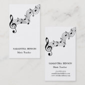 Music Teacher Musical Clef Logo Black & White 名刺 (正面/裏面)