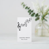 Music Teacher Musical Clef Logo Black & White 名刺 (スタンド正面)