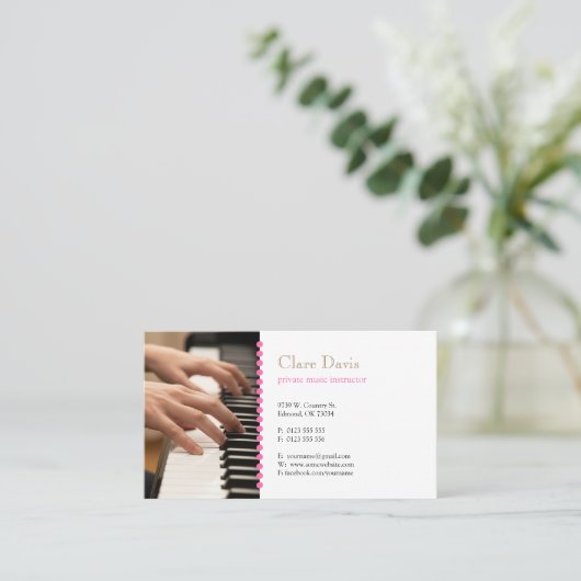 Music Teacher | Pianist 名刺 (スタンド正面)