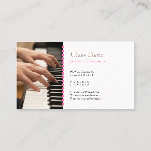 Music Teacher | Pianist 名刺 (正面)