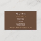 Music Teacher | Pianist Business Card 名刺 (裏面)