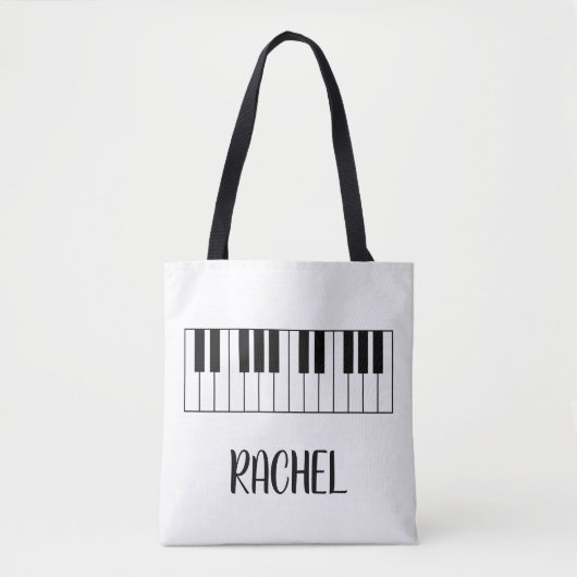 Music Teacher Piano Keyboard Personalized Name トートバッグ (正面)