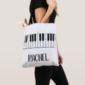 Music Teacher Piano Keyboard Personalized Name トートバッグ (クローズアップ)