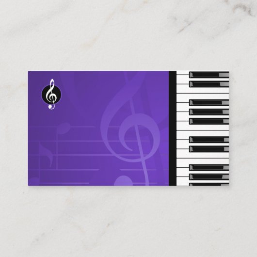 Music Teacher | Piano Keys Purple 名刺 (裏面)