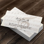 Music Teacher Vintage Music Notes 名刺<br><div class="desc">Vintage Music Notes Background Music Business Card.</div>