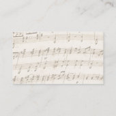 Music Teacher Vintage Music Notes 名刺 (裏面)
