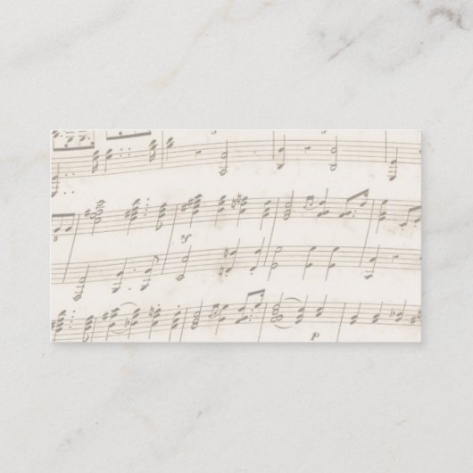 Music Teacher Vintage Music Notes 名刺 (裏面)