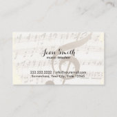 Music Teacher Vintage Music Notes 名刺 (正面)
