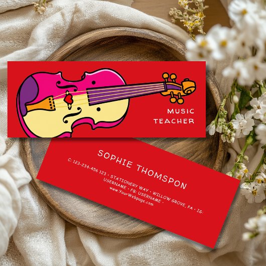 Music teacher violin private lessons スキニー名刺