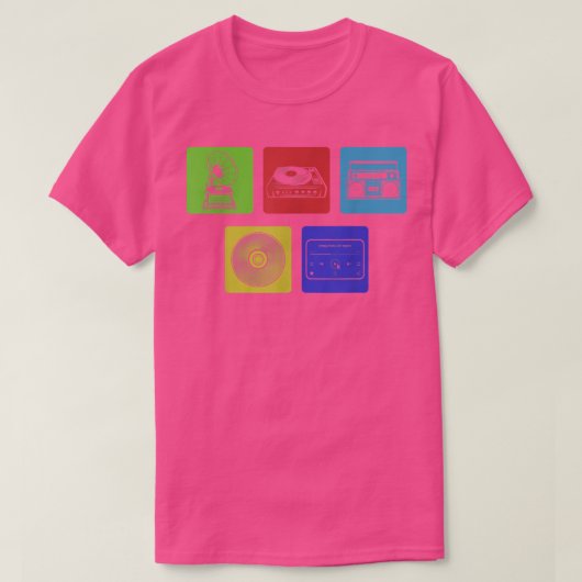 Music TeacherCool MusicをテーマにしたPartyEvolution Of M Tシャツ (デザイン正面)