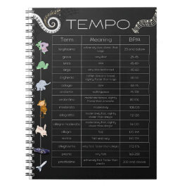 Music Tempo Chart spiral notebook ノートブック
