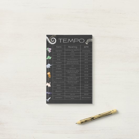 Music Tempo post-it notes ポストイット (デスク上)