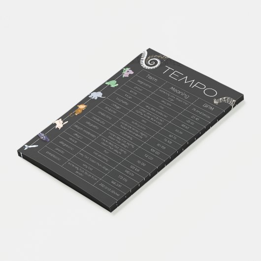 Music Tempo post-it notes ポストイット (アングル)