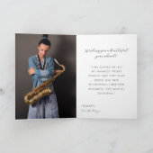 Music Theme Belated Birthday Card Brass Instrument カード (内部)