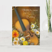 Music Theme Belated Birthday Card – Violin カード (正面)