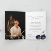 Music Theme Belated Birthday Card with Drum Set カード (内部)