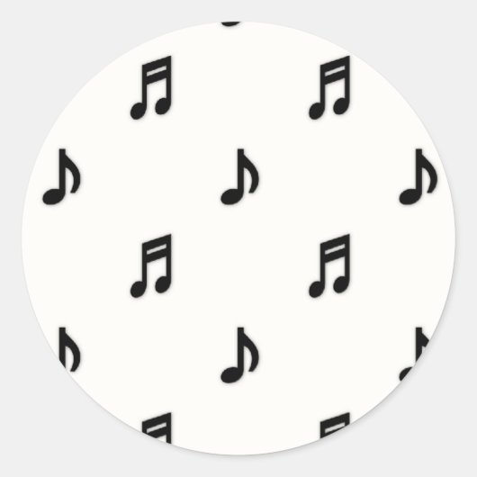 Music Themed Stickers :: Black Music Notes ラウンドシール (正面)