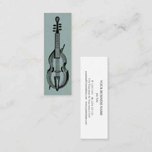 Music Treble Clef Chrome Personalized Mini Mini Bu スキニー名刺 (正面/裏面)