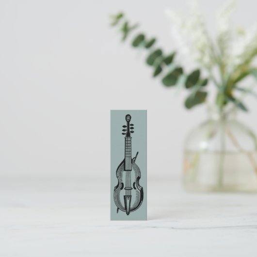 Music Treble Clef Chrome Personalized Mini Mini Bu スキニー名刺 (スタンド正面)