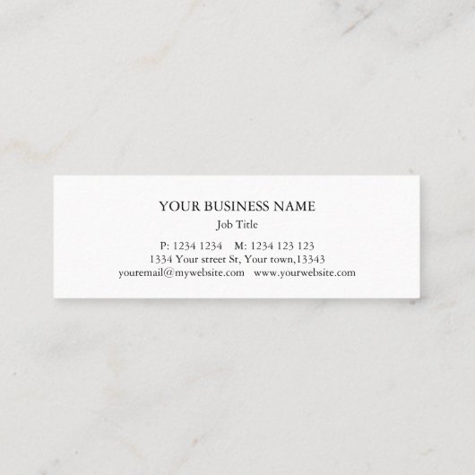 Music Treble Clef Chrome Personalized Mini Mini Bu スキニー名刺 (裏面)