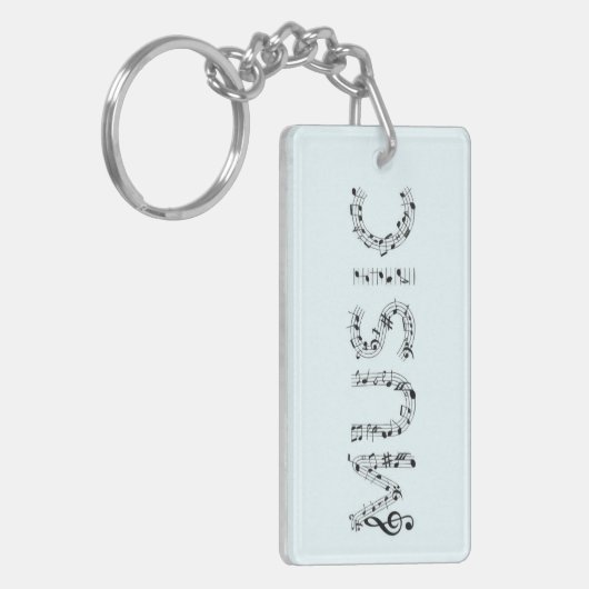 Music Typography キーホルダー (正面左)
