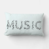 Music Typography Lumbar Throw Pillow ランバークッション (正面)