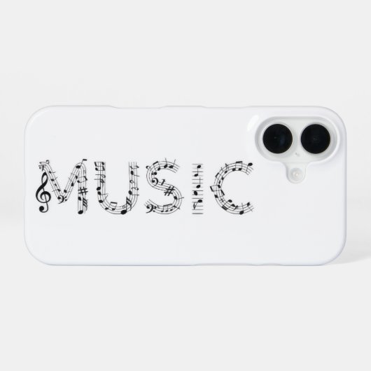 Music Typography Phone Case iPhone 16ケース (裏面横)