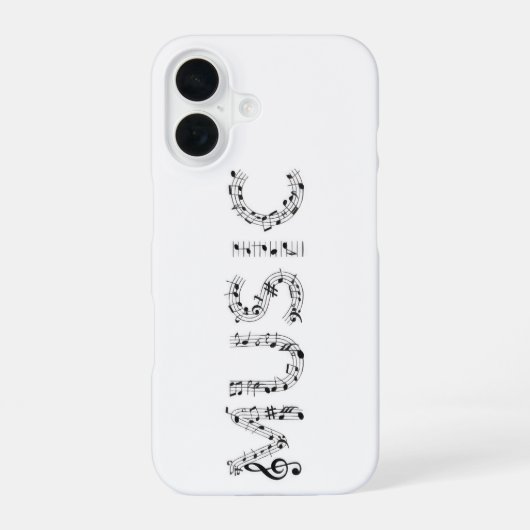 Music Typography Phone Case iPhone 16ケース (裏面)